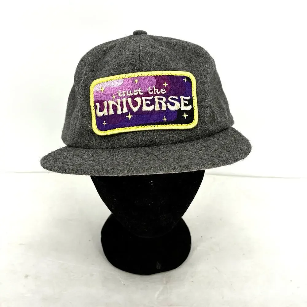 Sheeleyco Trust the Universe Wool Blend Snapback Hat Gray Portland Oregon